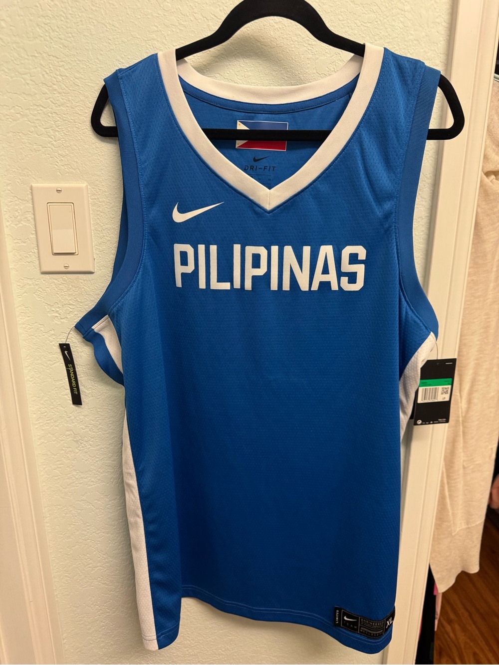 Nike Blue and White Dri-FIT Basketball Jersey with Philippine Flag Detail